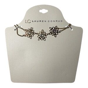 3/$25 LC Lauren Conrad Gold Floral Choker Necklace